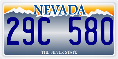NV license plate 29C580