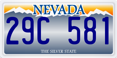 NV license plate 29C581