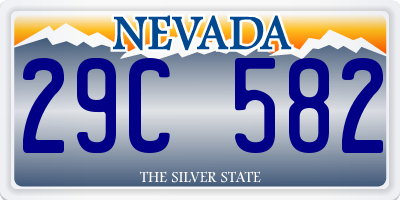 NV license plate 29C582