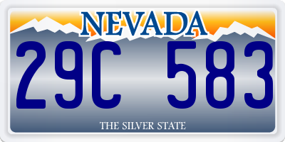 NV license plate 29C583