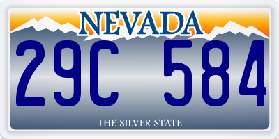 NV license plate 29C584