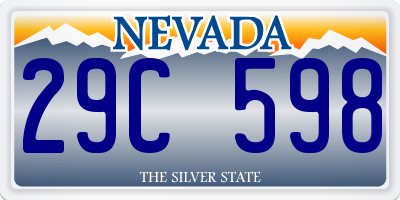 NV license plate 29C598