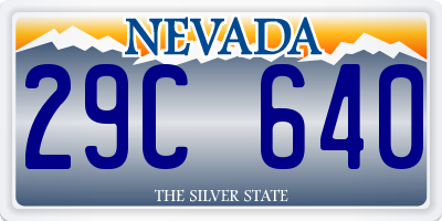NV license plate 29C640