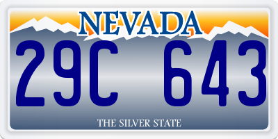 NV license plate 29C643