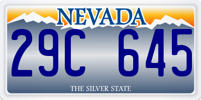 NV license plate 29C645