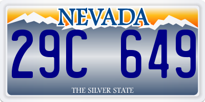 NV license plate 29C649