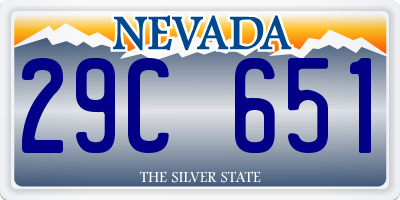 NV license plate 29C651