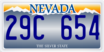 NV license plate 29C654