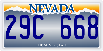 NV license plate 29C668