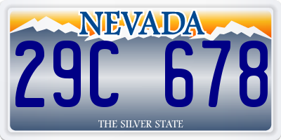 NV license plate 29C678