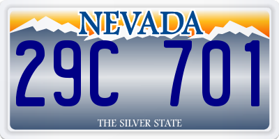 NV license plate 29C701