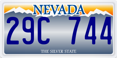 NV license plate 29C744