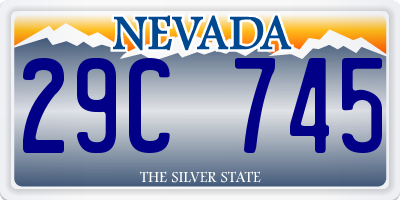 NV license plate 29C745