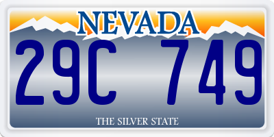NV license plate 29C749