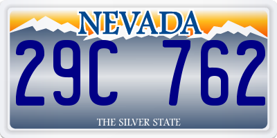 NV license plate 29C762