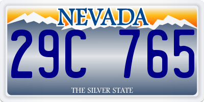 NV license plate 29C765