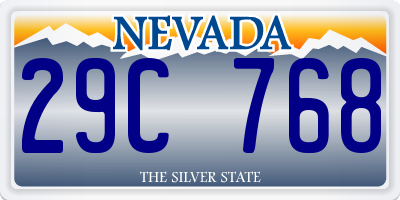 NV license plate 29C768