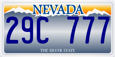 NV license plate 29C777