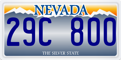 NV license plate 29C800