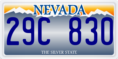 NV license plate 29C830