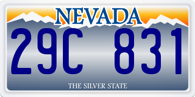 NV license plate 29C831