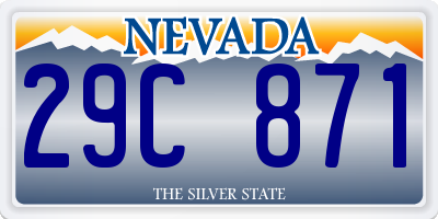 NV license plate 29C871