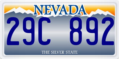 NV license plate 29C892