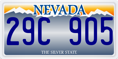 NV license plate 29C905