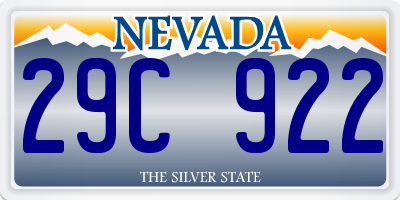 NV license plate 29C922