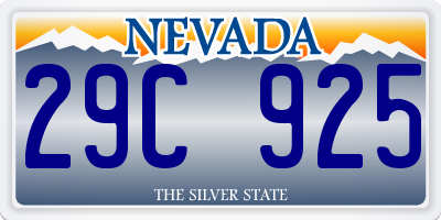 NV license plate 29C925