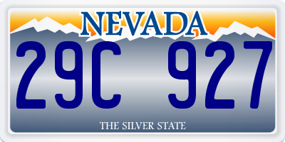 NV license plate 29C927