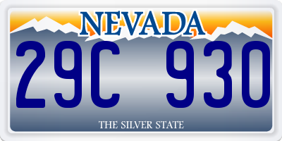NV license plate 29C930