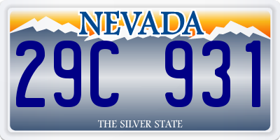 NV license plate 29C931