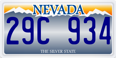 NV license plate 29C934