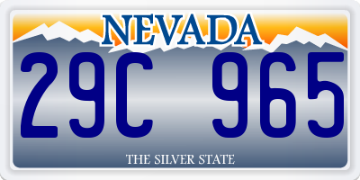 NV license plate 29C965