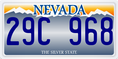 NV license plate 29C968