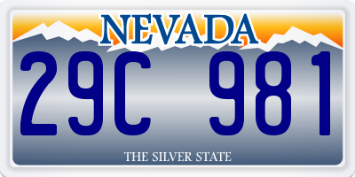 NV license plate 29C981