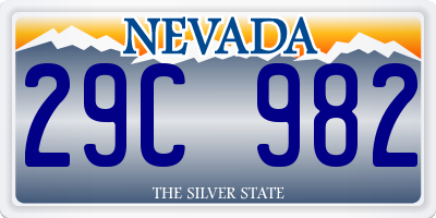 NV license plate 29C982