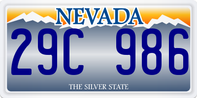 NV license plate 29C986