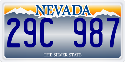NV license plate 29C987