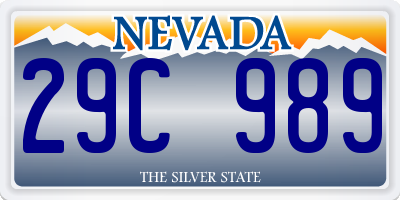 NV license plate 29C989