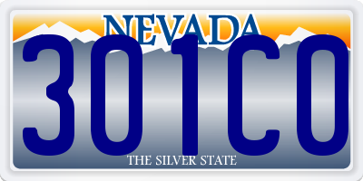 NV license plate 301C0