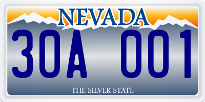 NV license plate 30A001
