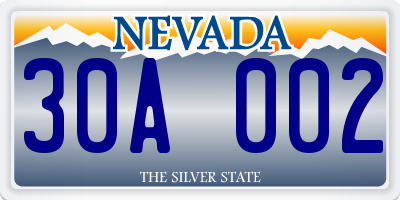 NV license plate 30A002