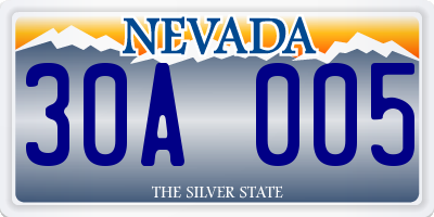 NV license plate 30A005