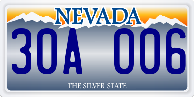 NV license plate 30A006