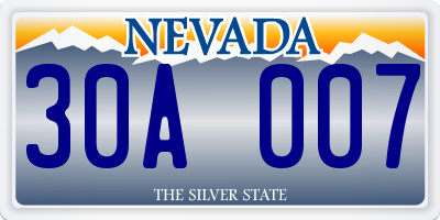NV license plate 30A007