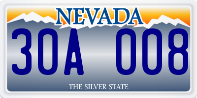 NV license plate 30A008