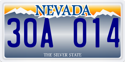 NV license plate 30A014