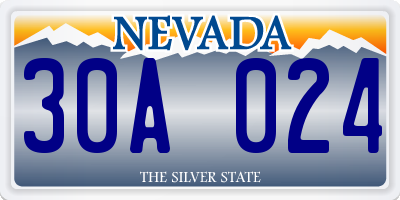 NV license plate 30A024